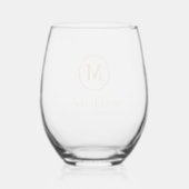 Verre À Vin Sans Pied Monogramme or (Verso)