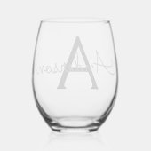 Verre À Vin Sans Pied Monogramme personnalisé (Verso)