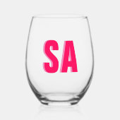 Verre À Vin Sans Pied Monogramme personnalisé double ombre (Recto)