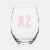 Verre À Vin Sans Pied Monogramme personnalisé double ombre (Verso)