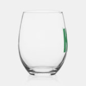 Verre À Vin Sans Pied Monogramme Personnalisé Ombre Bleue Verte Moderne (Droite)