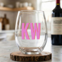 Monogramme personnalisé ombre rose rouge moderne