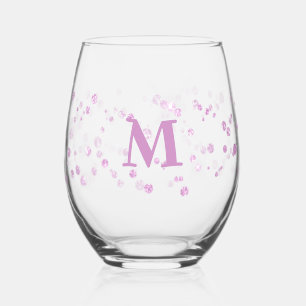 Verre À Vin Sans Pied monogramme simulé d'étincelle de parties scintilla