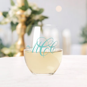 Verre À Vin Sans Pied Monogramme trois initial