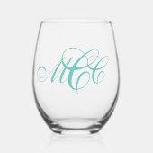 Verre À Vin Sans Pied Monogramme trois initial (Recto)