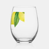 Verre À Vin Sans Pied Monogrammes Citrus citron Mariage de verdure (Gauche)