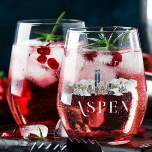 Verre À Vin Sans Pied Montagne d'hiver Ski Bachelorette Party