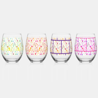 Verre À Vin Sans Pied Motif de prairie de fleurs sauvages botaniques