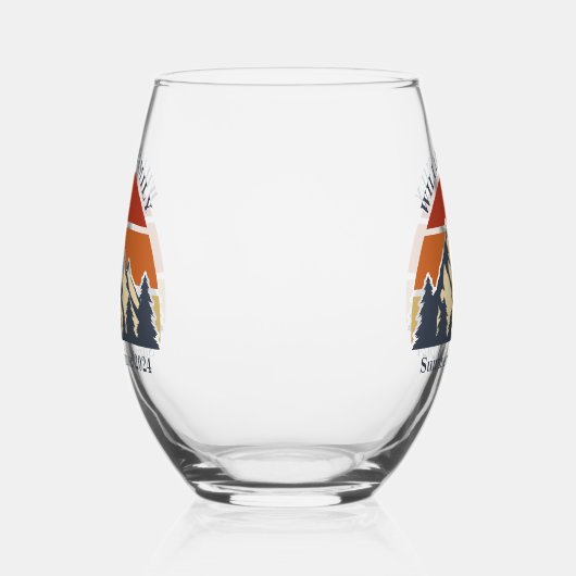 Verre À Vin Sans Pied Mountain Sunset Cabine Personnalisable Réunion fam (Droite)