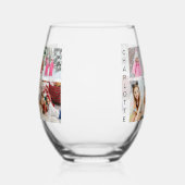 Verre À Vin Sans Pied Multiphoto Collage moderne Nom personnalisé (Gauche)