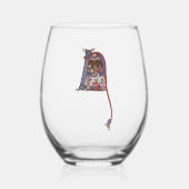 Verre À Vin Sans Pied N initial éclairé (Recto)