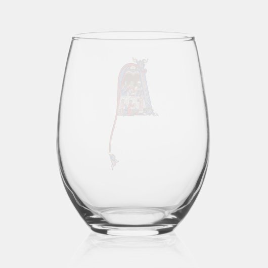 Verre À Vin Sans Pied N initial éclairé (Verso)