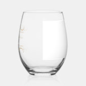Verre À Vin Sans Pied Name & Date Modern Elegant Gold Swirl Wedding (Gauche)