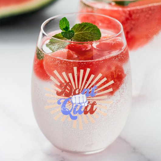 Verre À Vin Sans Pied N'arrêtez pas de le faire Motivationnel Orange Pur