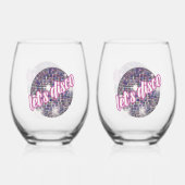 Verre À Vin Sans Pied Neon Disco Vibes des années 90 Stytle (Verso)