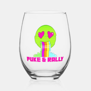 Verre à vin sans pied Neon Puke & Rally Fête