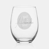 Verre À Vin Sans Pied New Year's Eve Party Black and White Personalized (Verso)
