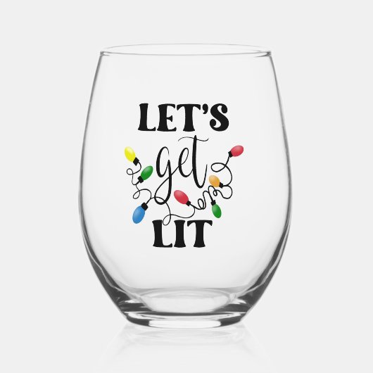 Verre À Vin Sans Pied Noël Let's Get Lit (Recto)