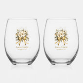 Verre À Vin Sans Pied Noël White Winterberry Invitation (Recto)