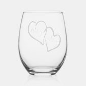 Verre À Vin Sans Pied Noir & Blanc | M. Mme Modern Monogram Mariage (Verso)