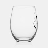Verre À Vin Sans Pied Noir & Blanc | M. Mme Modern Monogram Mariage (Droite)