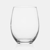 Verre À Vin Sans Pied Noir Laurel Wreath Monogramme Noir Et Nom (Gauche)