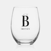 Verre À Vin Sans Pied Noir monographique personnalisé (Recto)