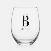 Verre À Vin Sans Pied Noir monographique personnalisé (Verso)