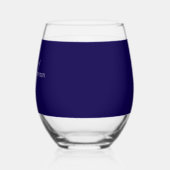 Verre À Vin Sans Pied nom classique élégant customisé bleu et blanc (Gauche)