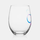 Verre À Vin Sans Pied Nom customisé Monogramme "H" Rose printanier Abstr (Droite)
