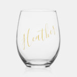 Verre À Vin Sans Pied Nom de calligraphie or bridesservateur cadeau pers<br><div class="desc">Nom de calligraphie or bridesservateur cadeau personnalisé</div>