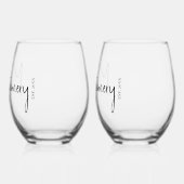 Verre À Vin Sans Pied Nom de famille (Gauche)