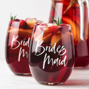Verre À Vin Sans Pied Nom de la femme de ménage personnalisée Police de 