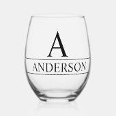 Verre À Vin Sans Pied Nom de monogramme Classique personnalisée (Recto)