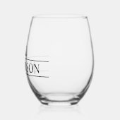 Verre À Vin Sans Pied Nom de monogramme Classique personnalisée (Gauche)