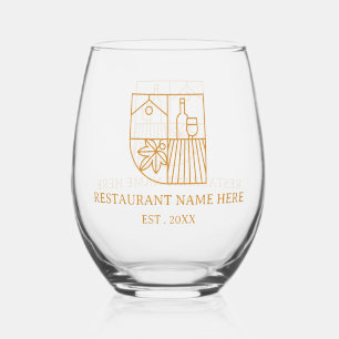 Verre À Vin Sans Pied Nom de restaurant minimaliste