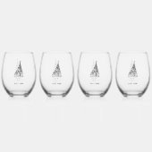 Verre À Vin Sans Pied Nom du bateau à voile (Recto)