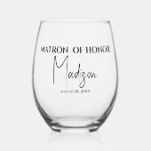 Verre À Vin Sans Pied Nom du responsable Date Personnalisée (Recto)