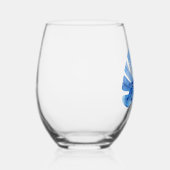 Verre À Vin Sans Pied Nom élégant subtil, Cobalt Tropical Monstera Leaf (Droite)