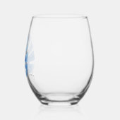 Verre À Vin Sans Pied Nom élégant subtil, Cobalt Tropical Monstera Leaf (Gauche)