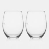 Verre À Vin Sans Pied Nom et monogramme en gris (Gauche)