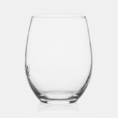 Verre À Vin Sans Pied Nom initial et noir Tan | Moderne (Gauche)