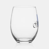 Verre À Vin Sans Pied Nom initial et nom noir Heather | Moderne (Droite)