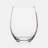 Verre À Vin Sans Pied Nom personnalisé Élégant rose floral Monogramme "H (Droite)
