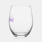 Verre À Vin Sans Pied Nom personnalisé joli violet Script manuscrit (Gauche)