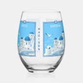 Verre À Vin Sans Pied Nom personnalisé Santorin Grèce (Droite)