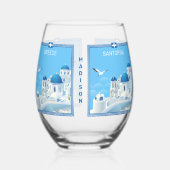 Verre À Vin Sans Pied Nom personnalisé Santorin Grèce (Gauche)