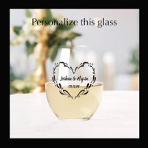 Noms de couple personnalisés Cadeau de cœur élégan