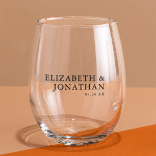 Verre À Vin Sans Pied Noms de couples minimalistes modernes en texte noi