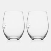 Verre À Vin Sans Pied Noms de mariages juste mariés (Gauche)